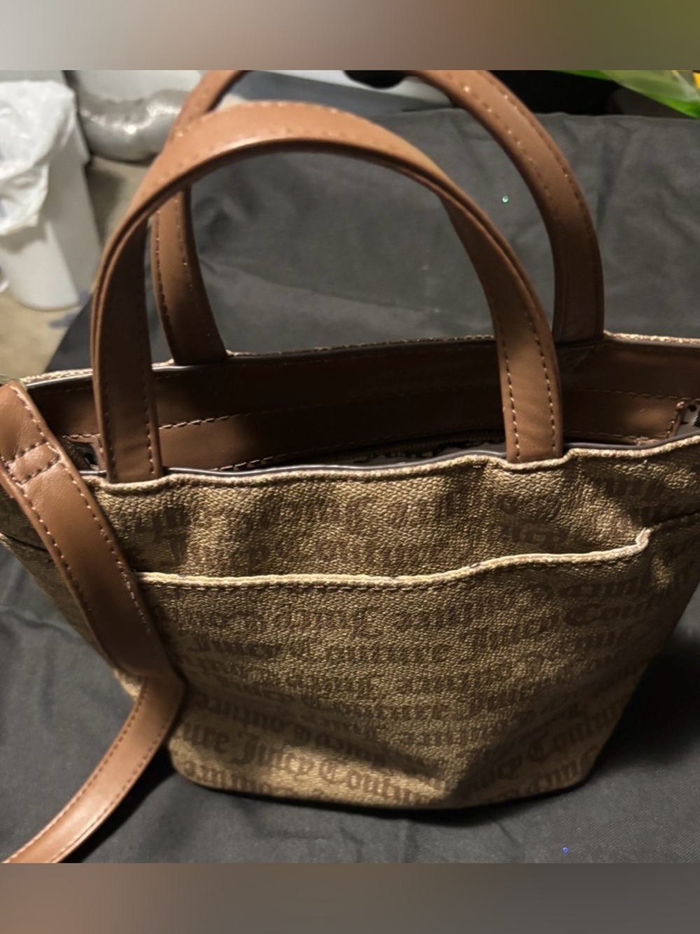 Juicy Couture Brown Logo Crossbody with Pink Heart Patch - Picture 6 of 7